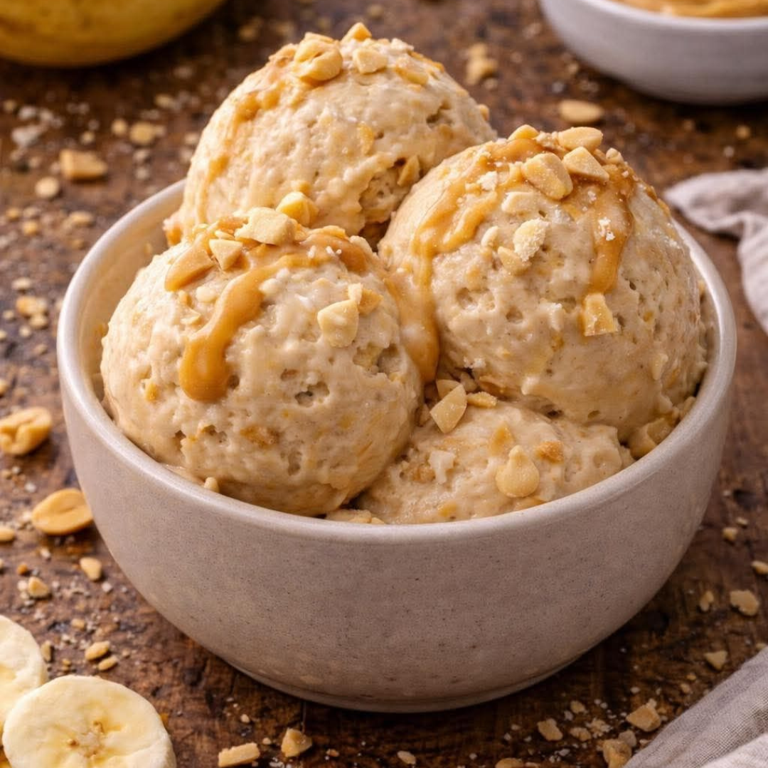 Sorvete de Banana com Amendoim